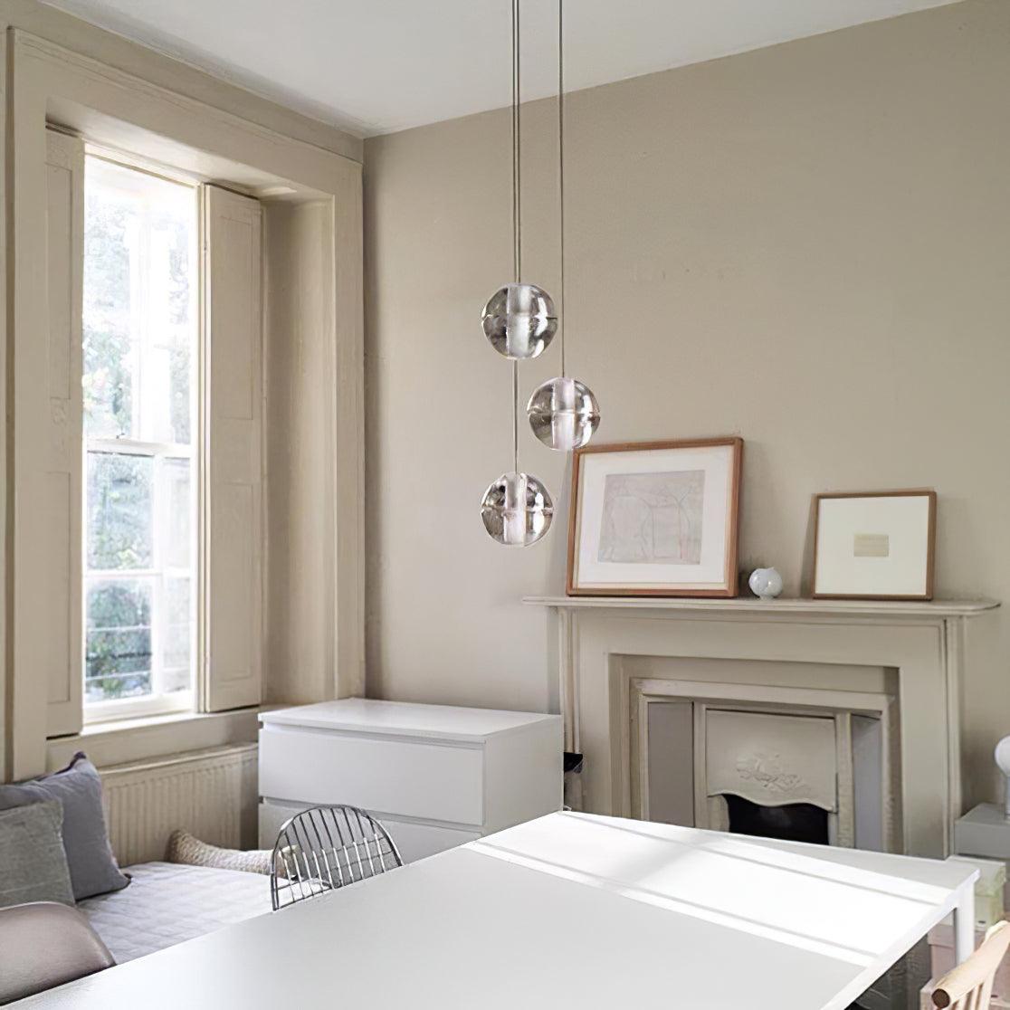 Round Lustre Groupe Suspendu Gouttes de Cristal - Neutralighting