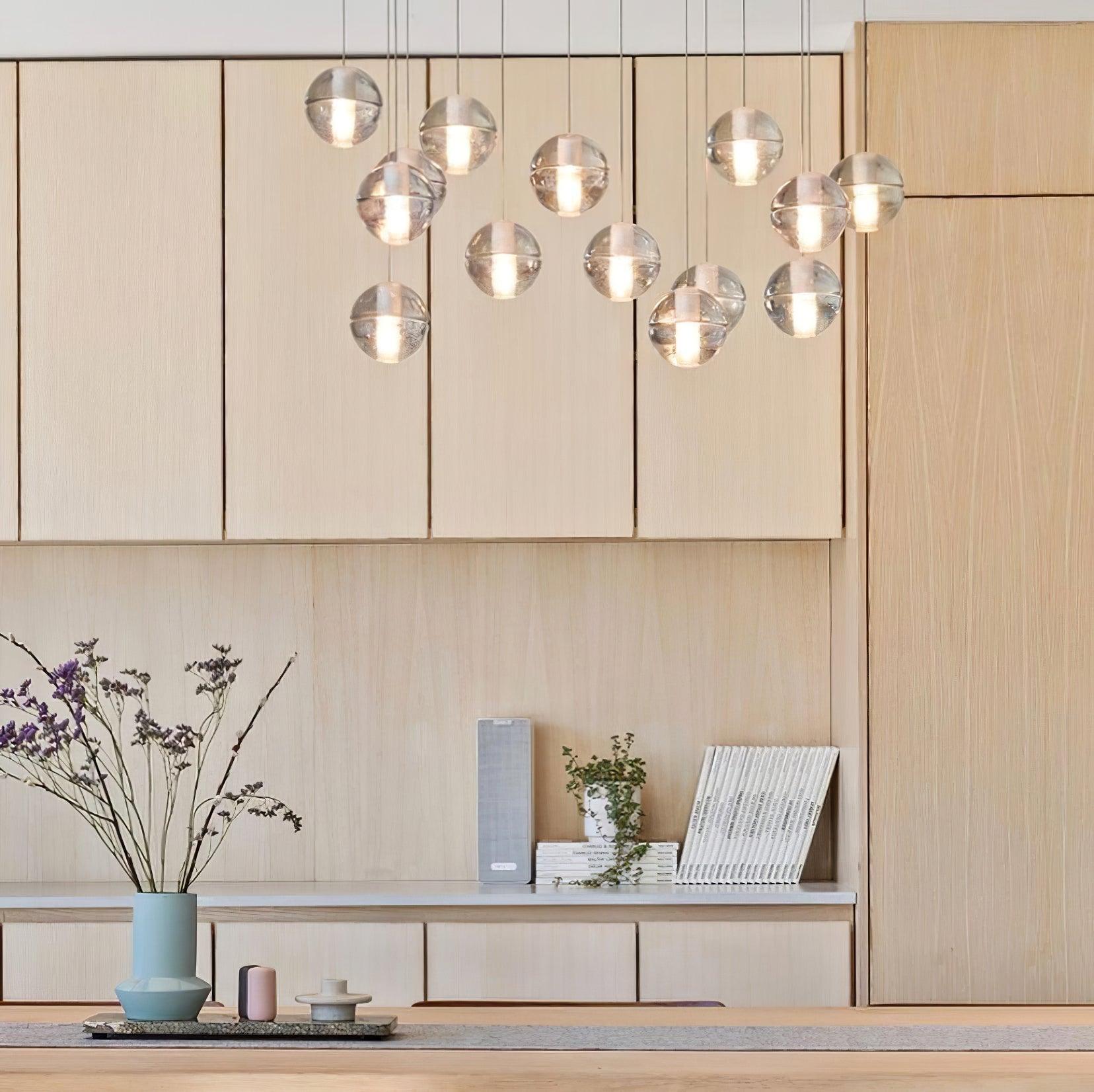 Round Lustre Groupe Suspendu Gouttes de Cristal - Neutralighting