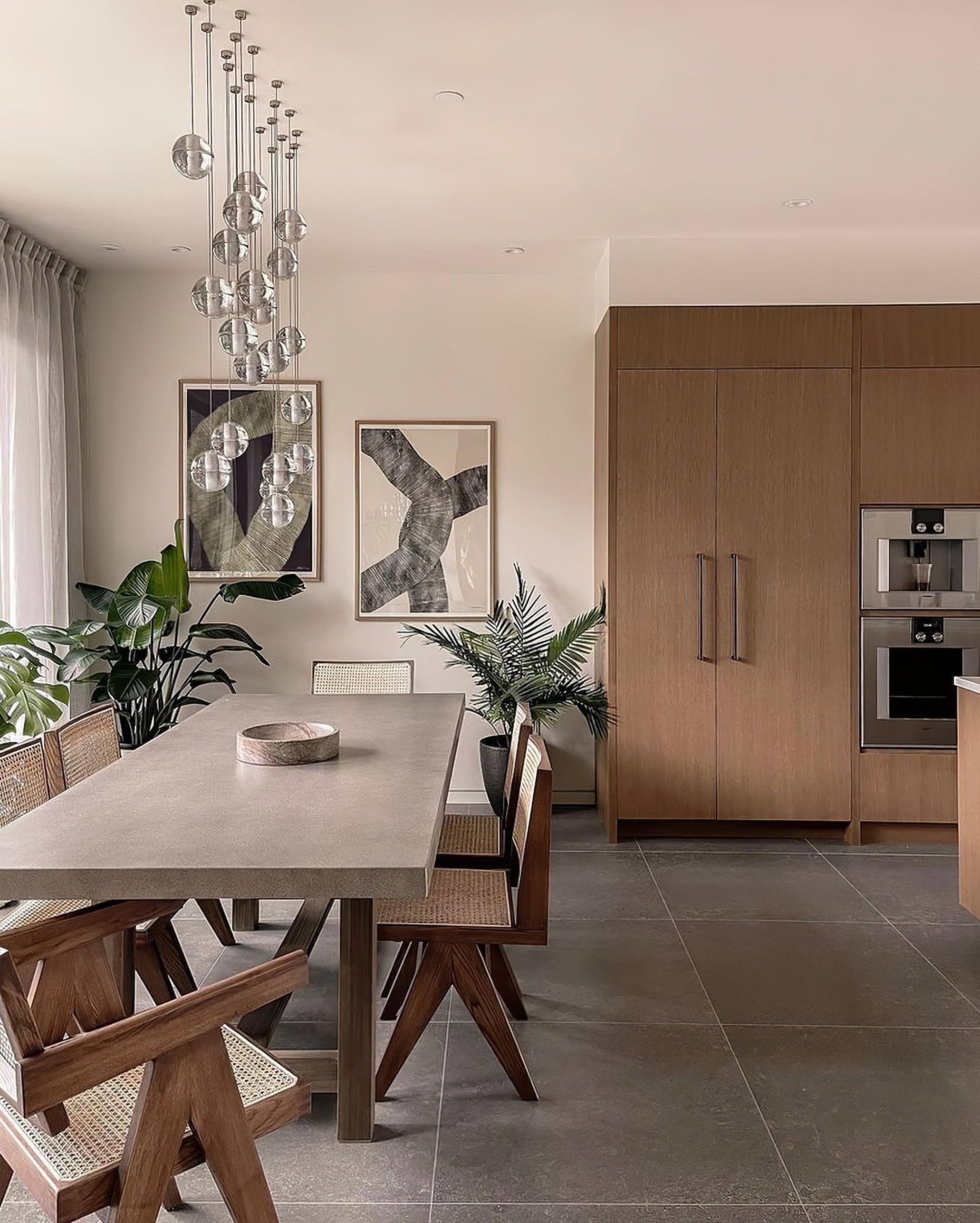 Round Lustre Groupe Suspendu Gouttes de Cristal - Neutralighting