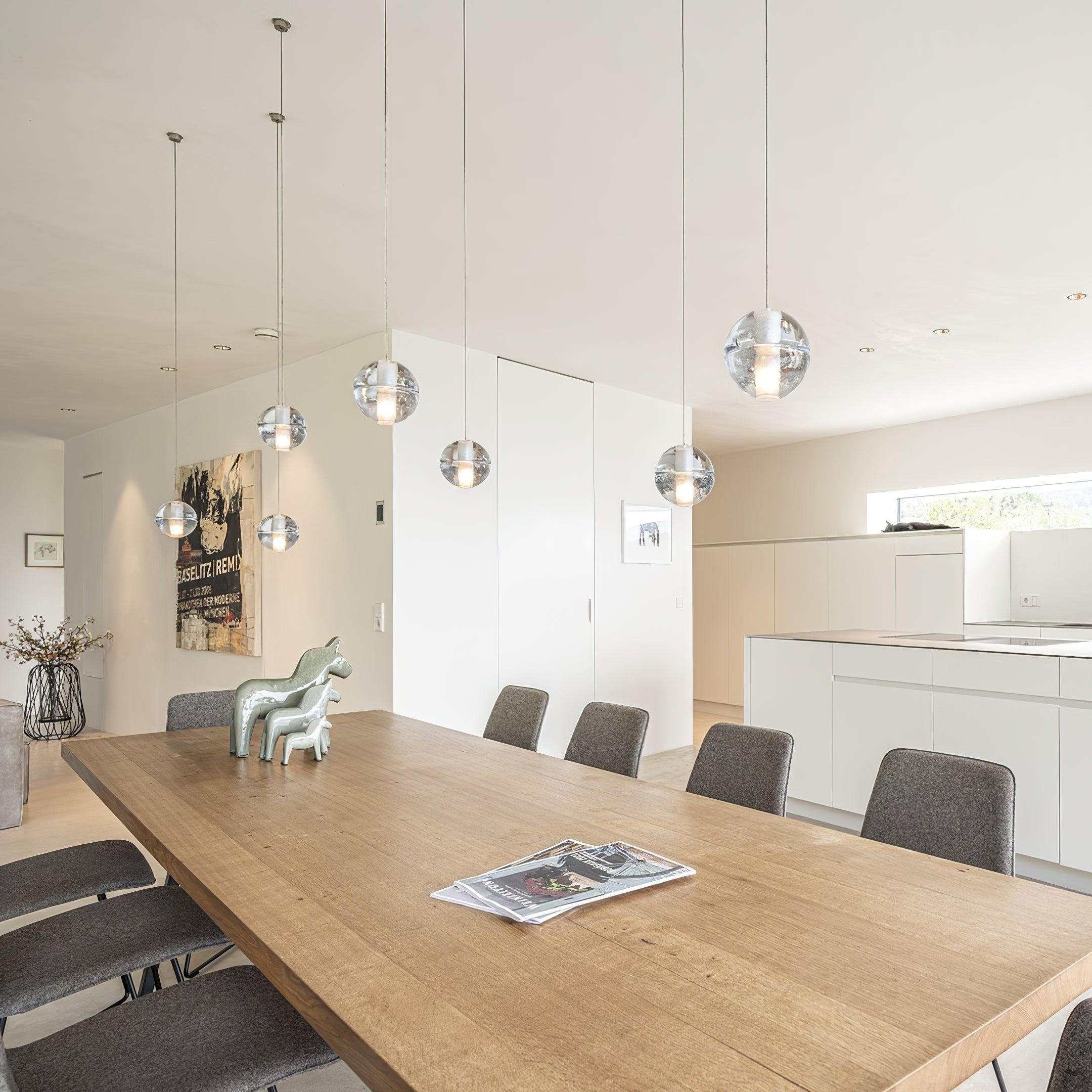 Round Lustre Groupe Suspendu Gouttes de Cristal - Neutralighting