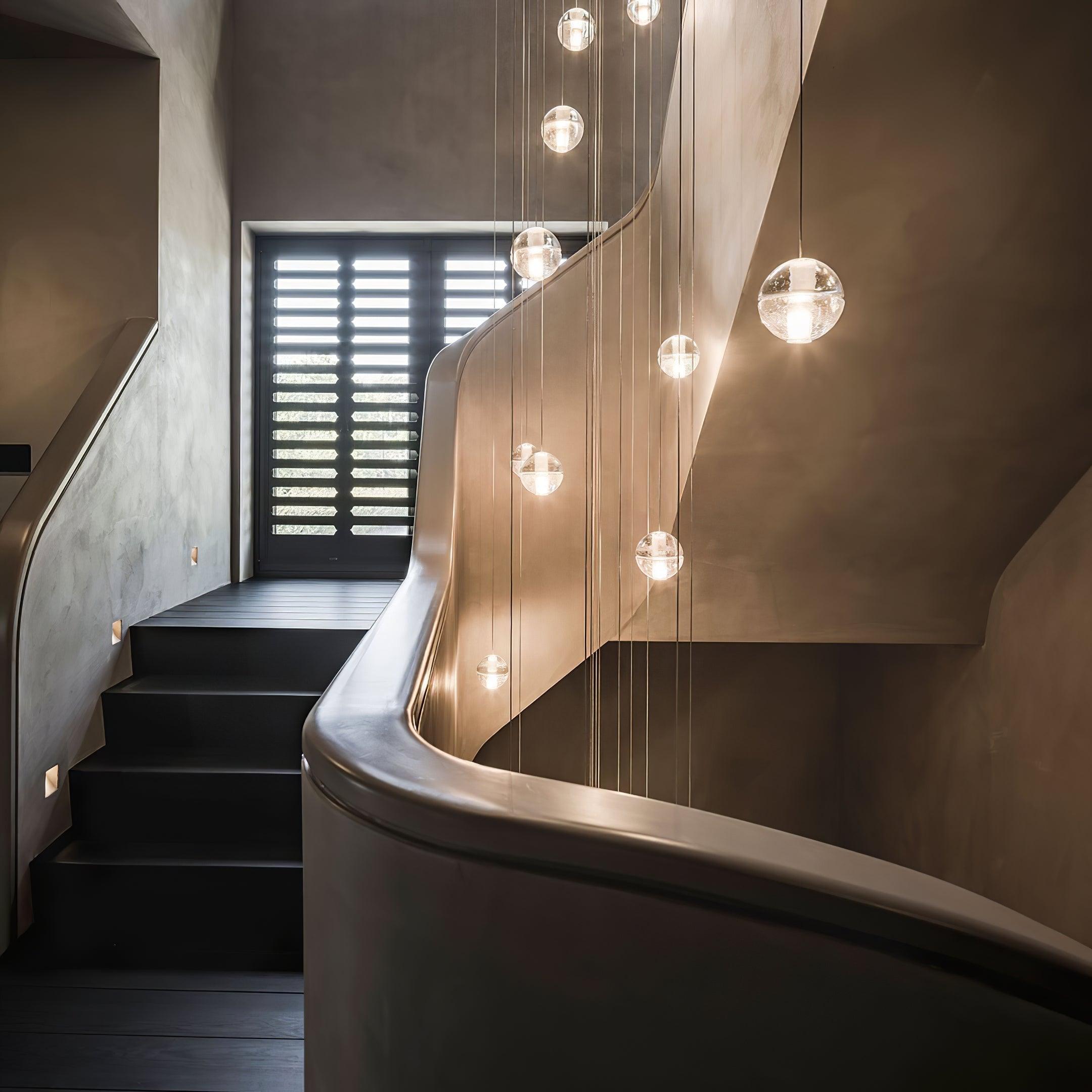 Round Lustre Groupe Suspendu Gouttes de Cristal - Neutralighting