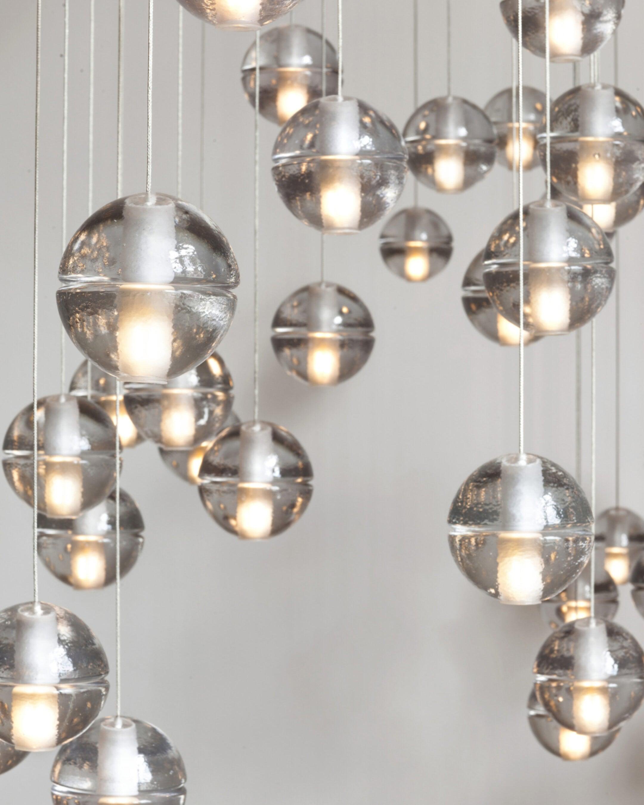 Round Lustre Groupe Suspendu Gouttes de Cristal - Neutralighting