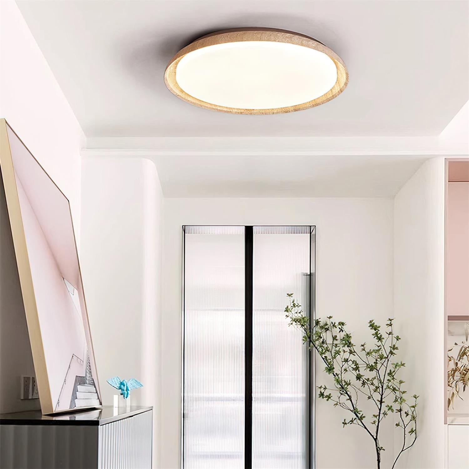 Halo Plafonnier Rond Minimaliste en Travertin - Neutralighting