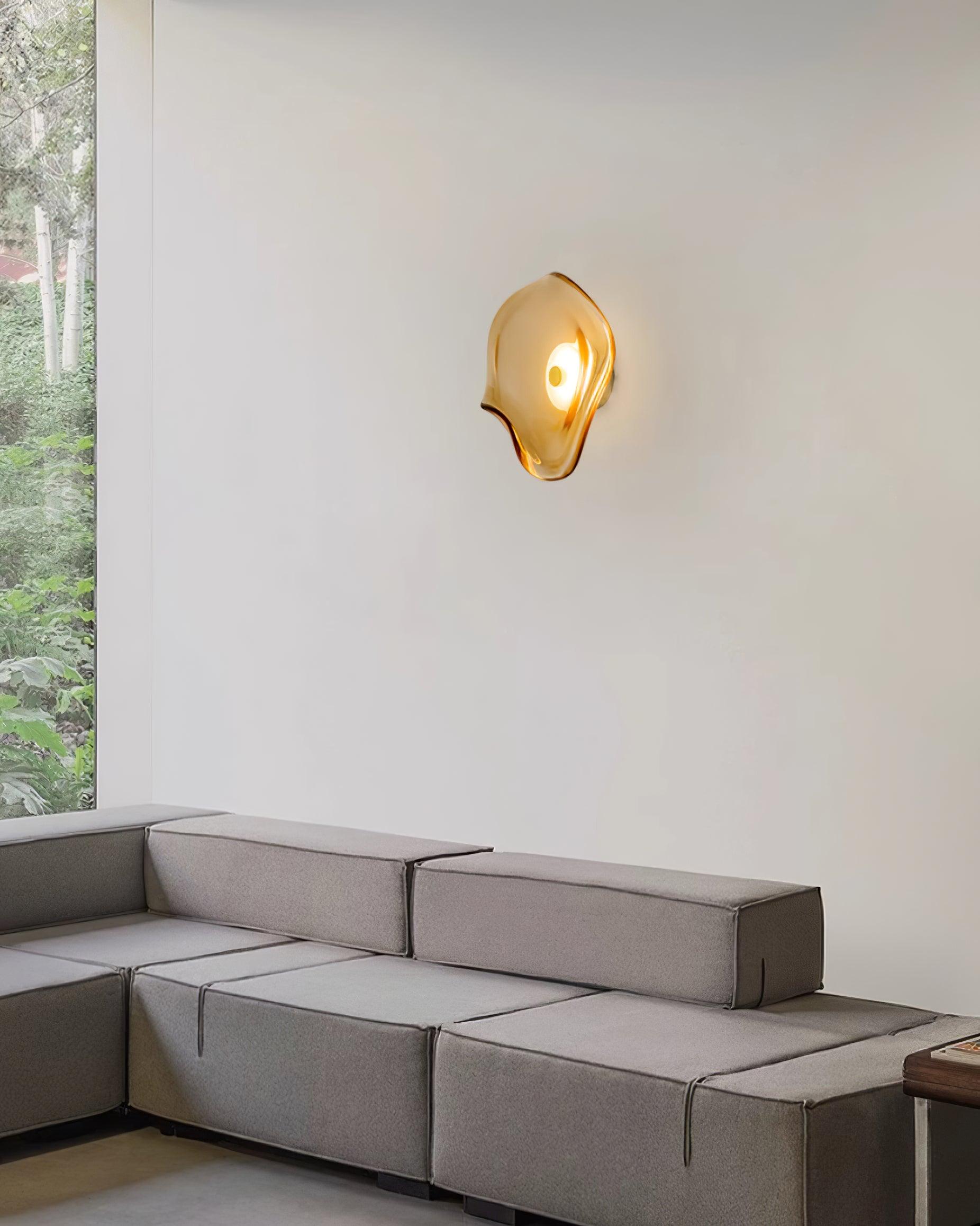 Lunara Plafonnier Élégant Verre Ambre - Neutralighting