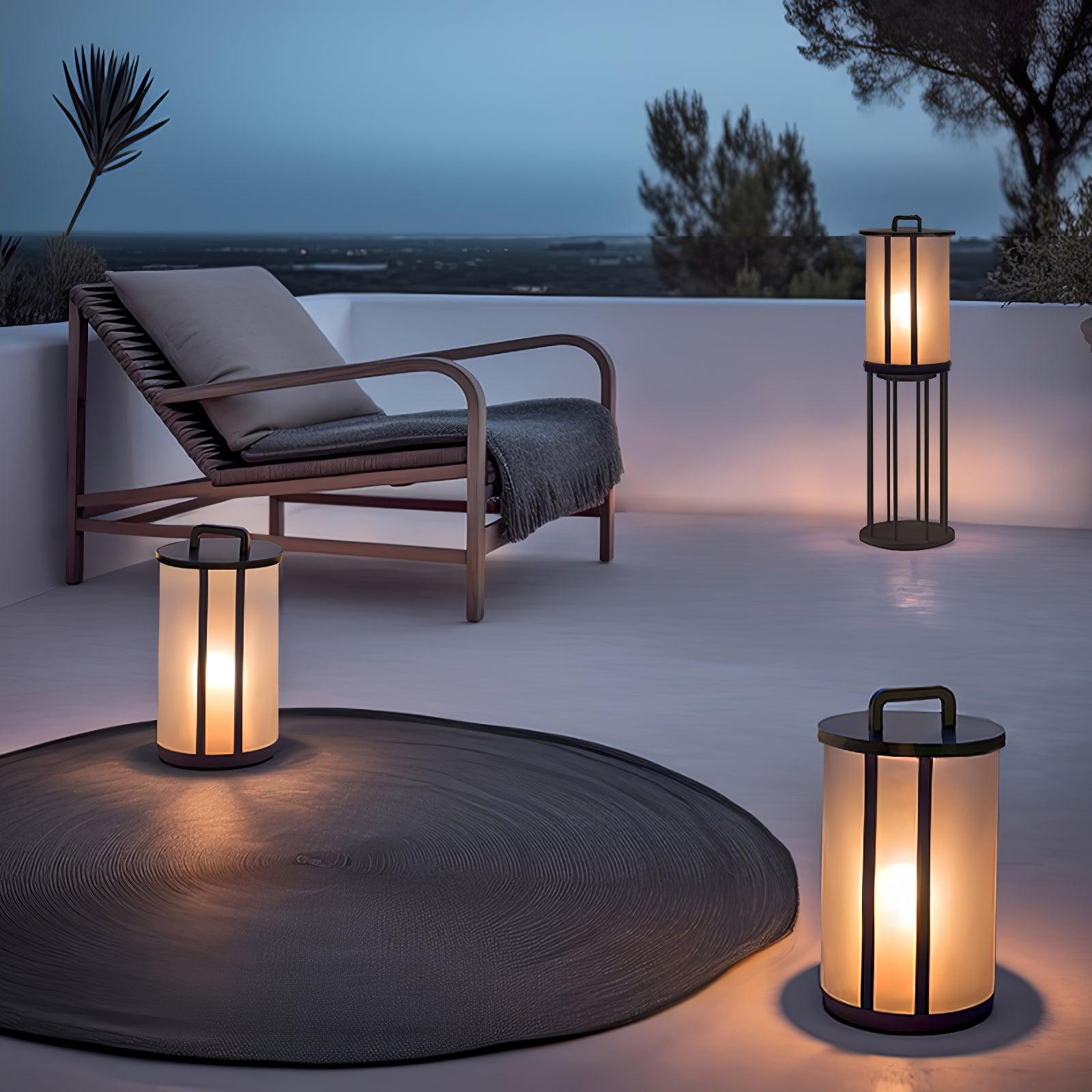 Ray Round Pillar Lantern Outdoor Light - Letslighting