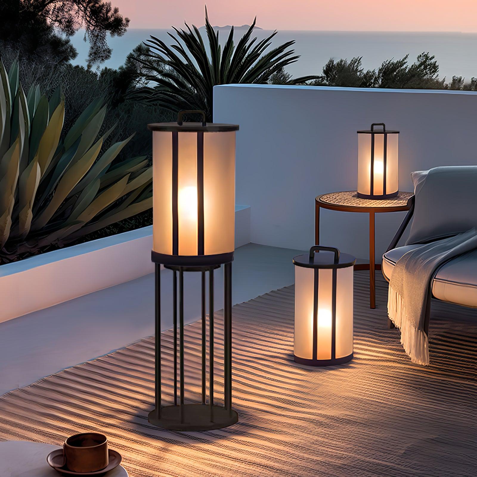 Ray Round Pillar Lantern Outdoor Light - Letslighting