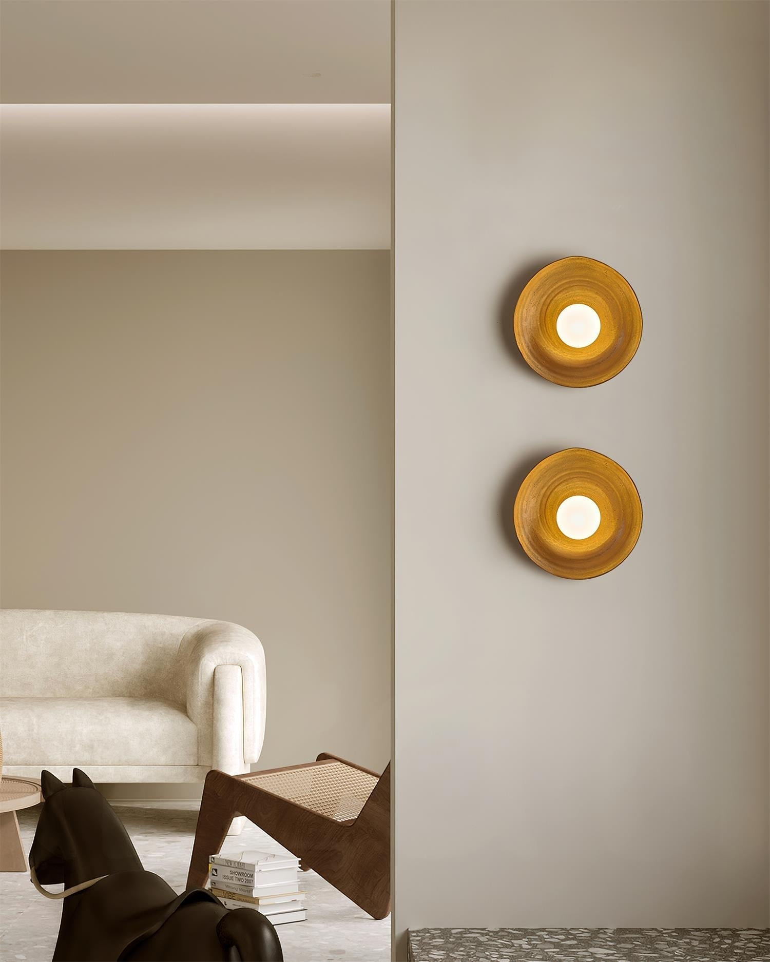 Virelli Applique Murale Disque en Fibre de Verre Globe en Acrylique pour Chaleur Nordique - Neutralighting