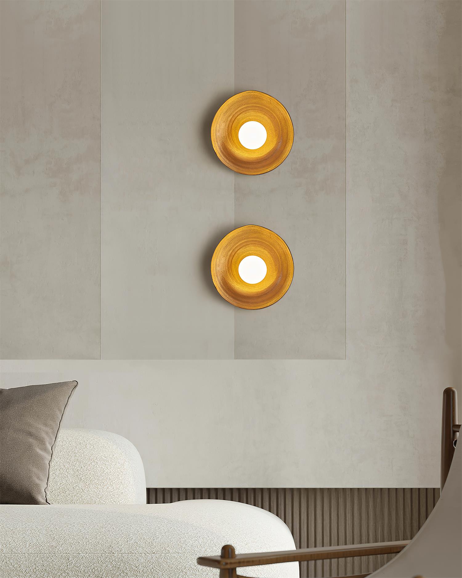Virelli Applique Murale Disque en Fibre de Verre Globe en Acrylique pour Chaleur Nordique - Neutralighting