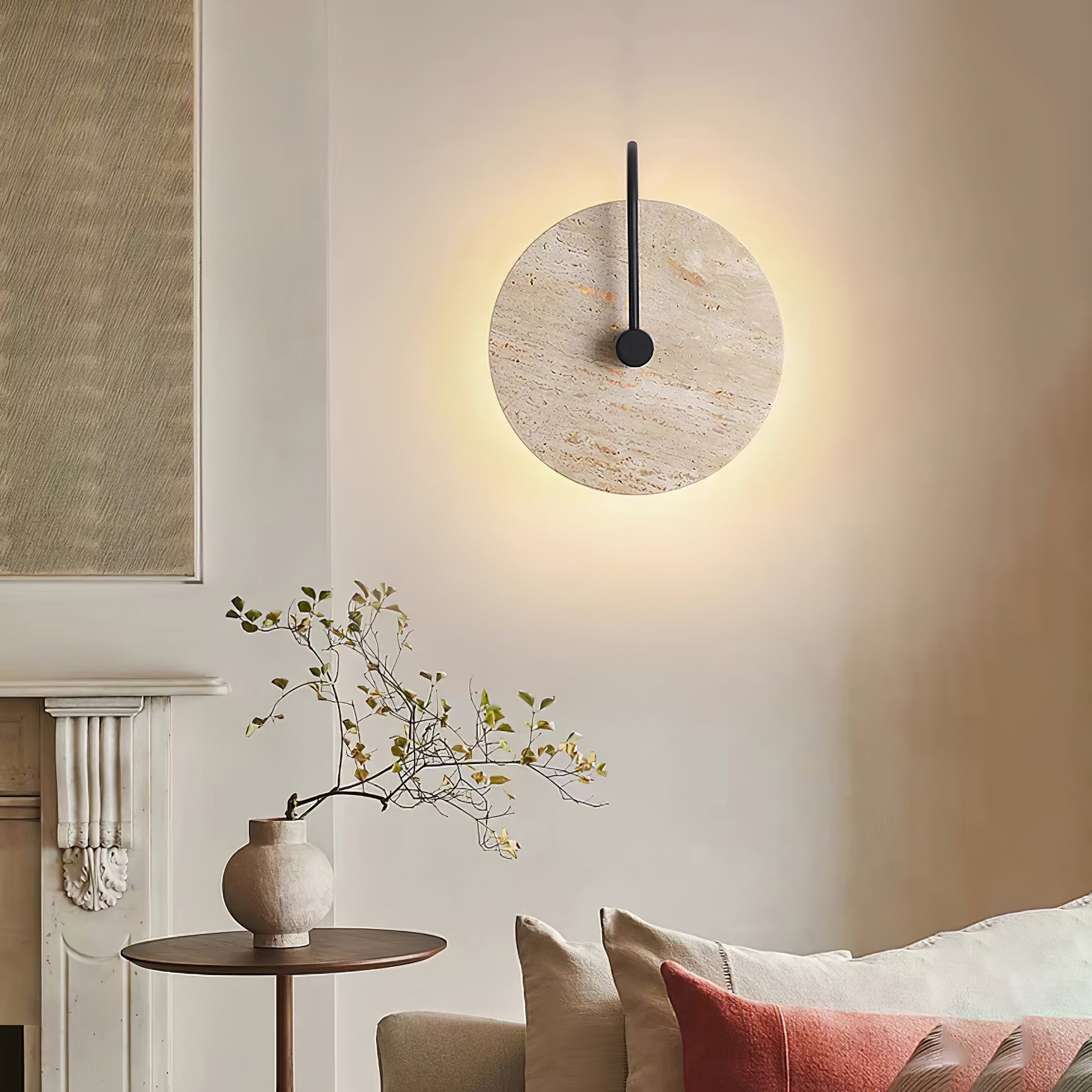 Kara Applique Murale Minimaliste en Travertin - Neutralighting
