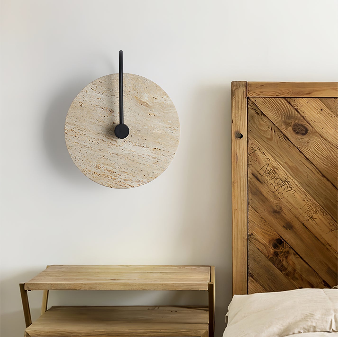 Kara Applique Murale Minimaliste en Travertin - Neutralighting