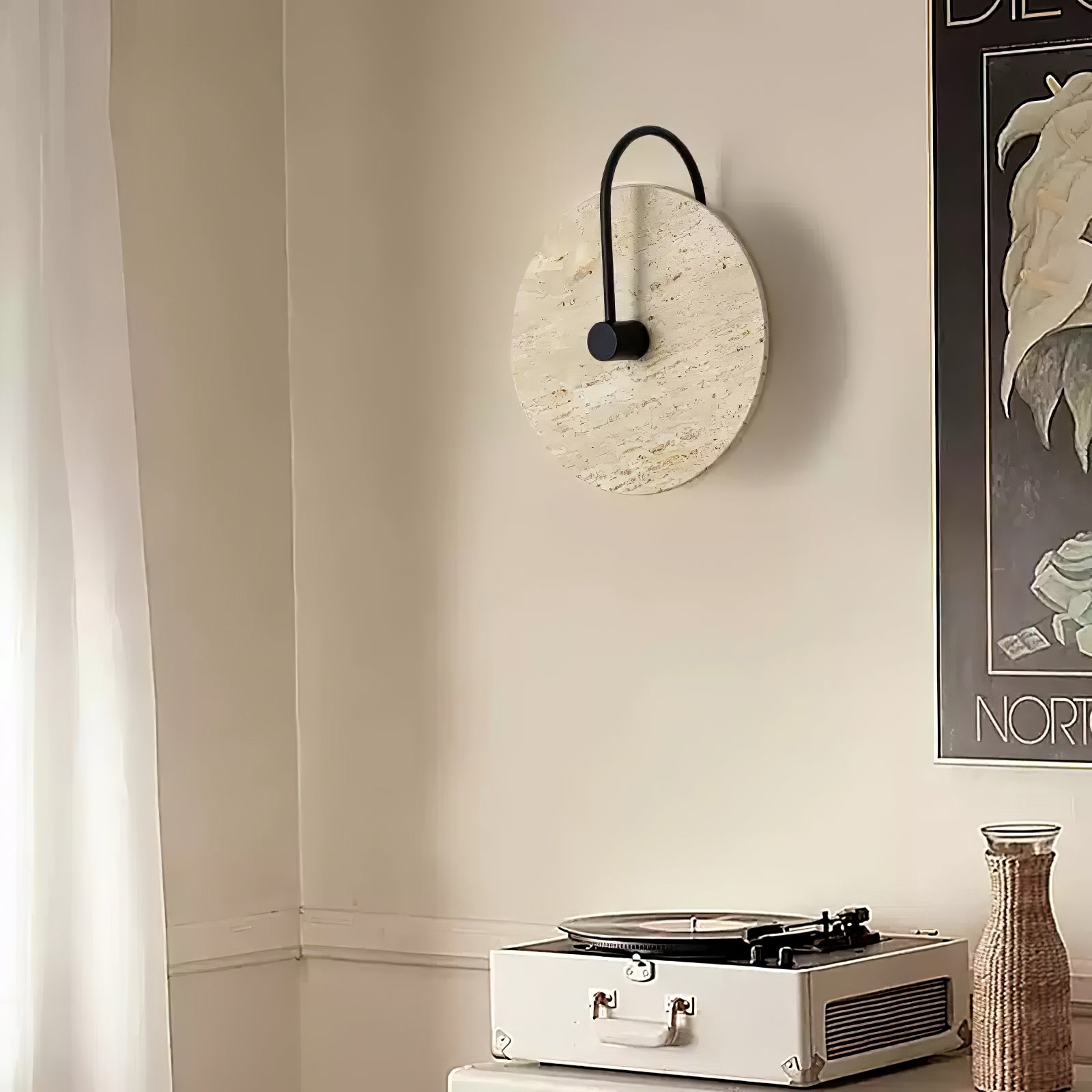 Kara Applique Murale Minimaliste en Travertin - Neutralighting