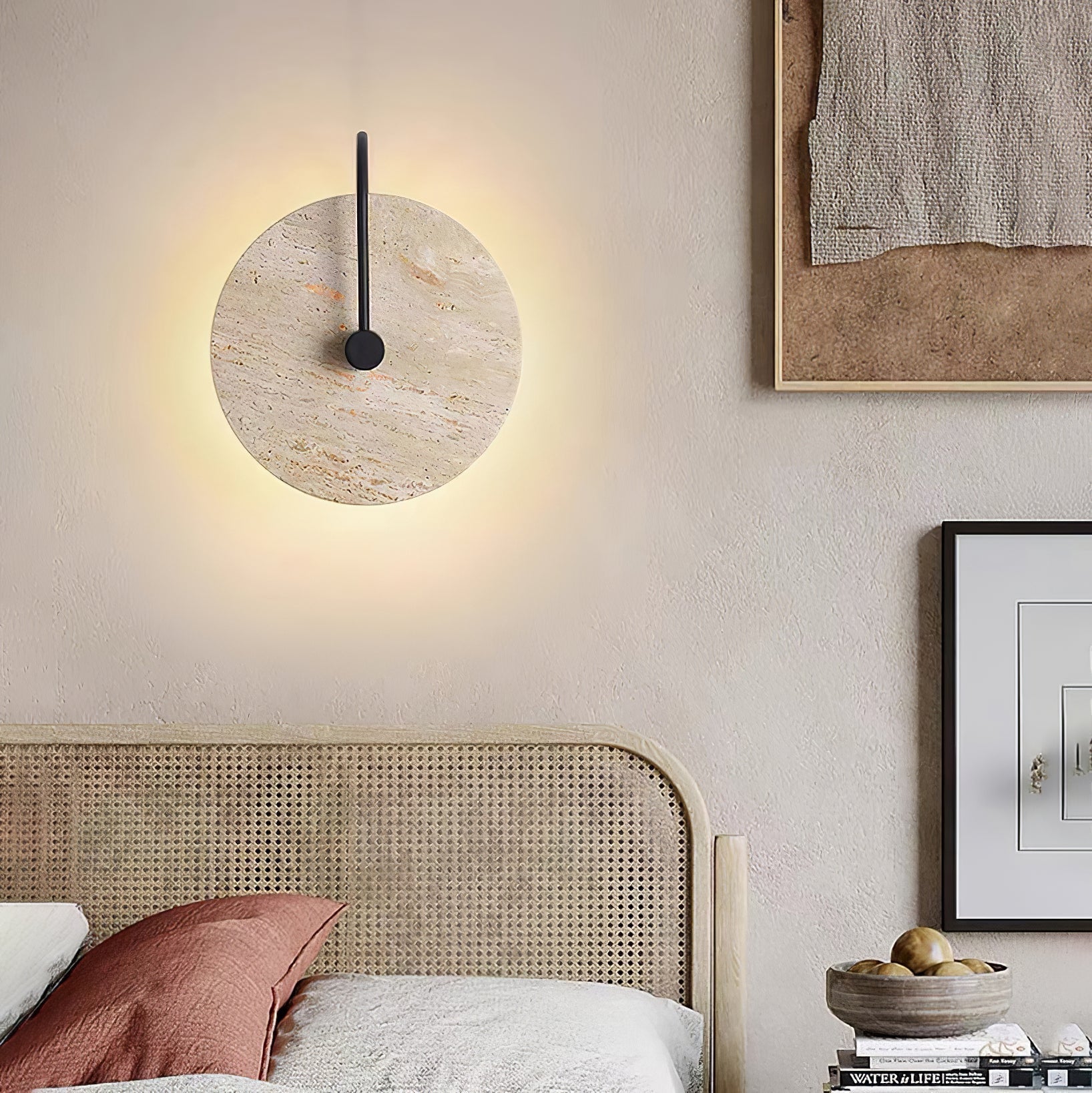 Kara Applique Murale Minimaliste en Travertin - Neutralighting