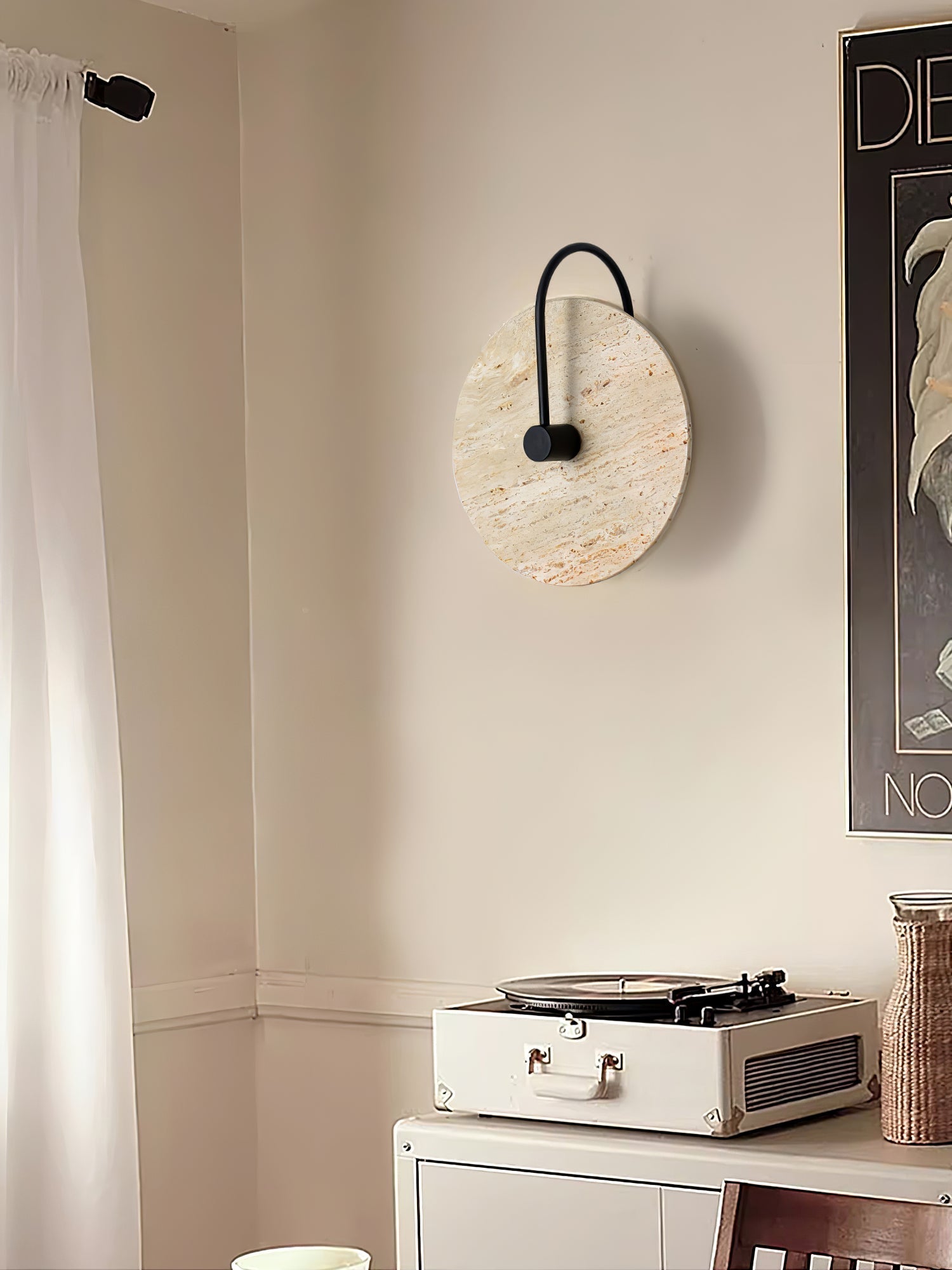 Kara Applique Murale Minimaliste en Travertin - Neutralighting
