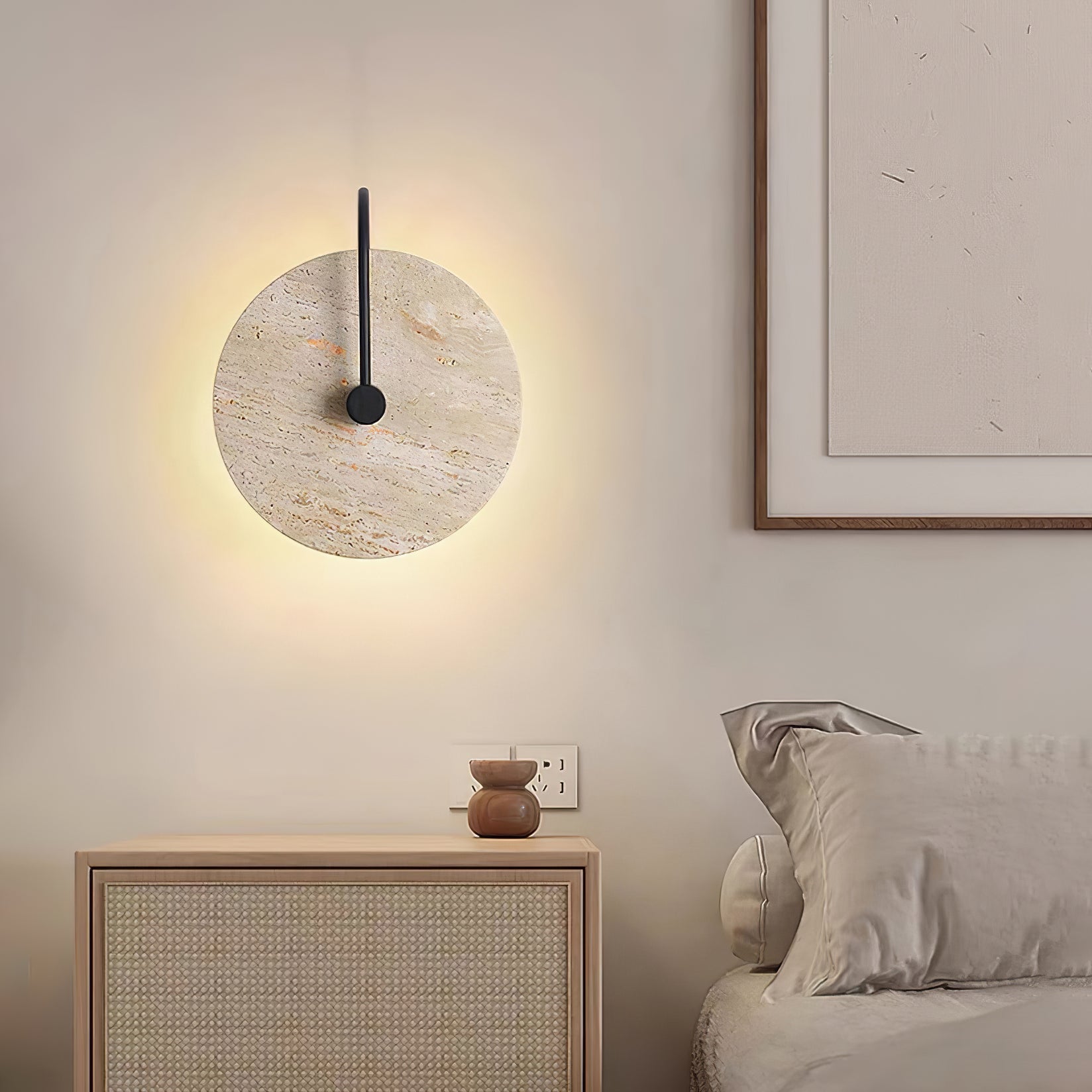 Kara Applique Murale Minimaliste en Travertin - Neutralighting
