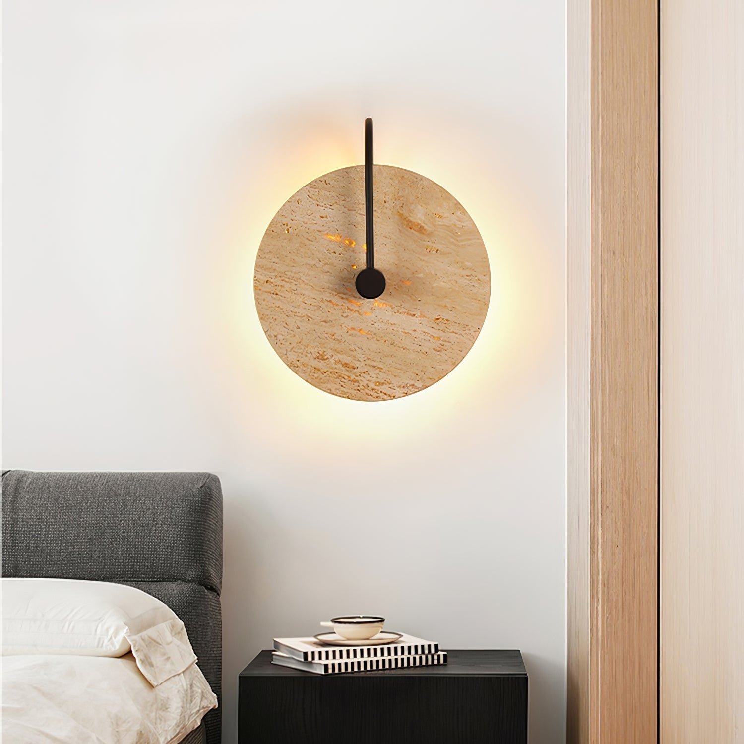 Kara Applique Murale Minimaliste en Travertin - Neutralighting