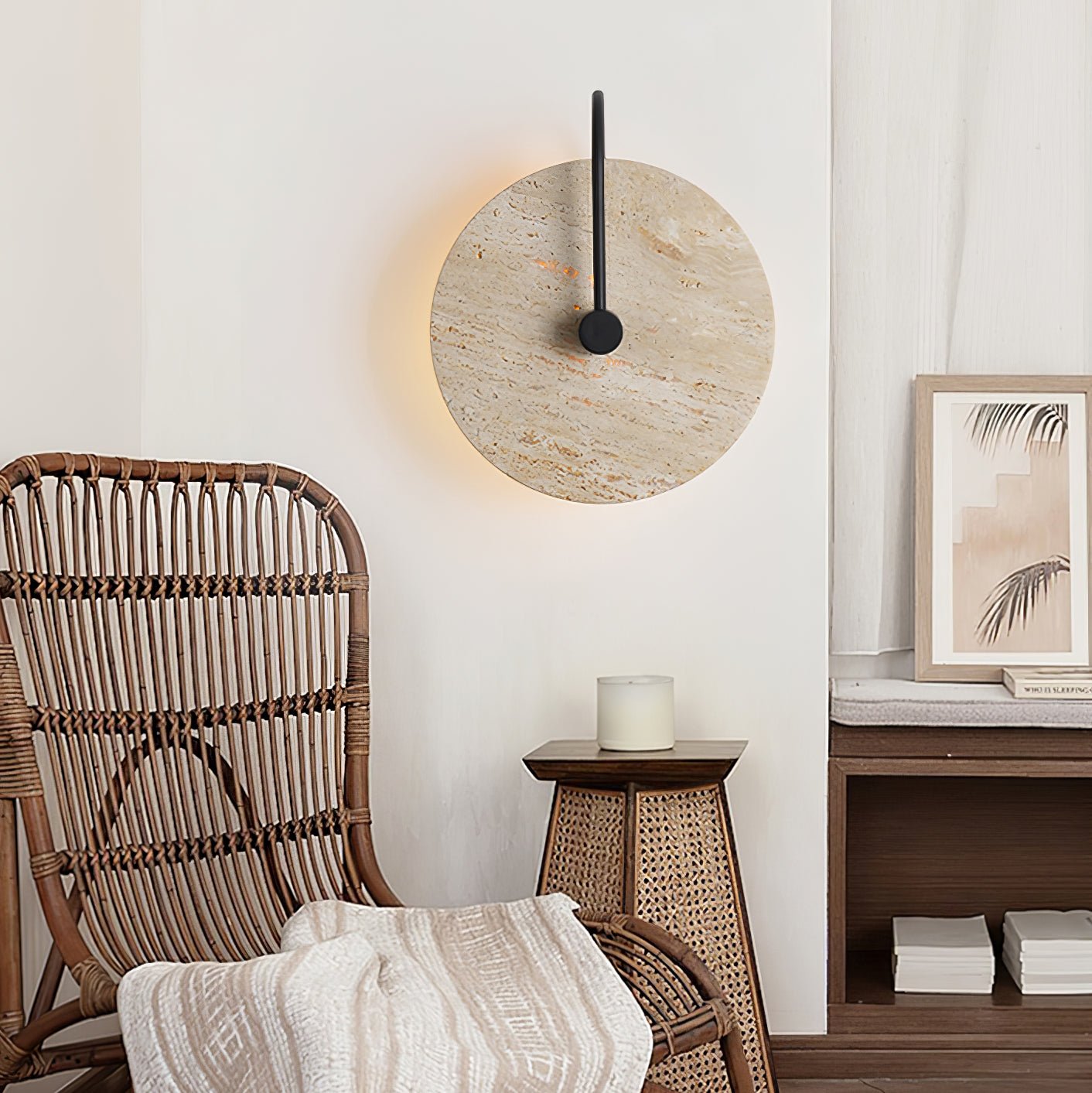 Kara Applique Murale Minimaliste en Travertin - Neutralighting