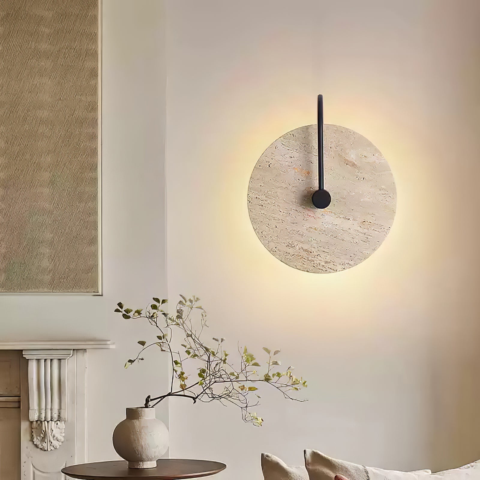 Kara Applique Murale Minimaliste en Travertin - Neutralighting