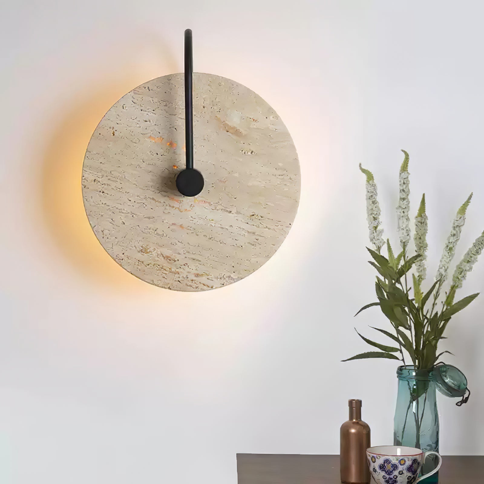 Kara Applique Murale Minimaliste en Travertin - Neutralighting
