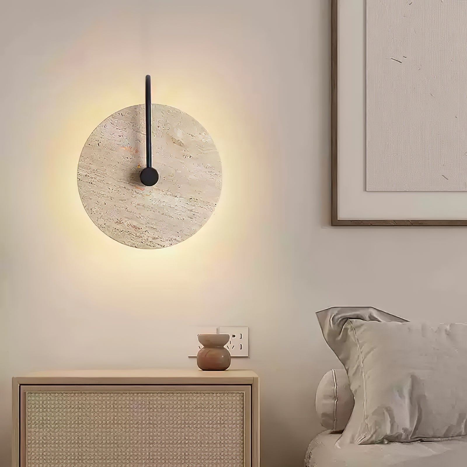 Kara Applique Murale Minimaliste en Travertin - Neutralighting