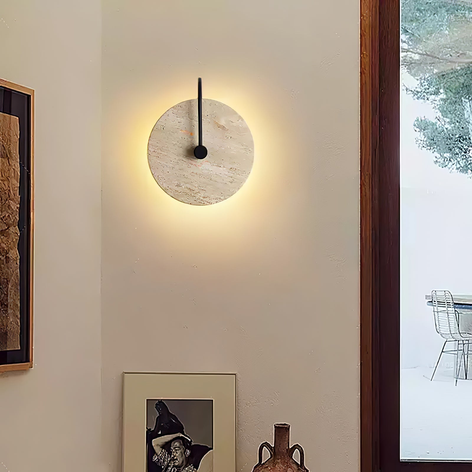 Kara Applique Murale Minimaliste en Travertin - Neutralighting