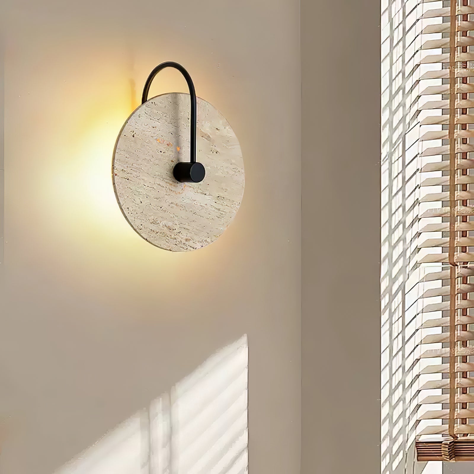 Kara Applique Murale Minimaliste en Travertin - Neutralighting