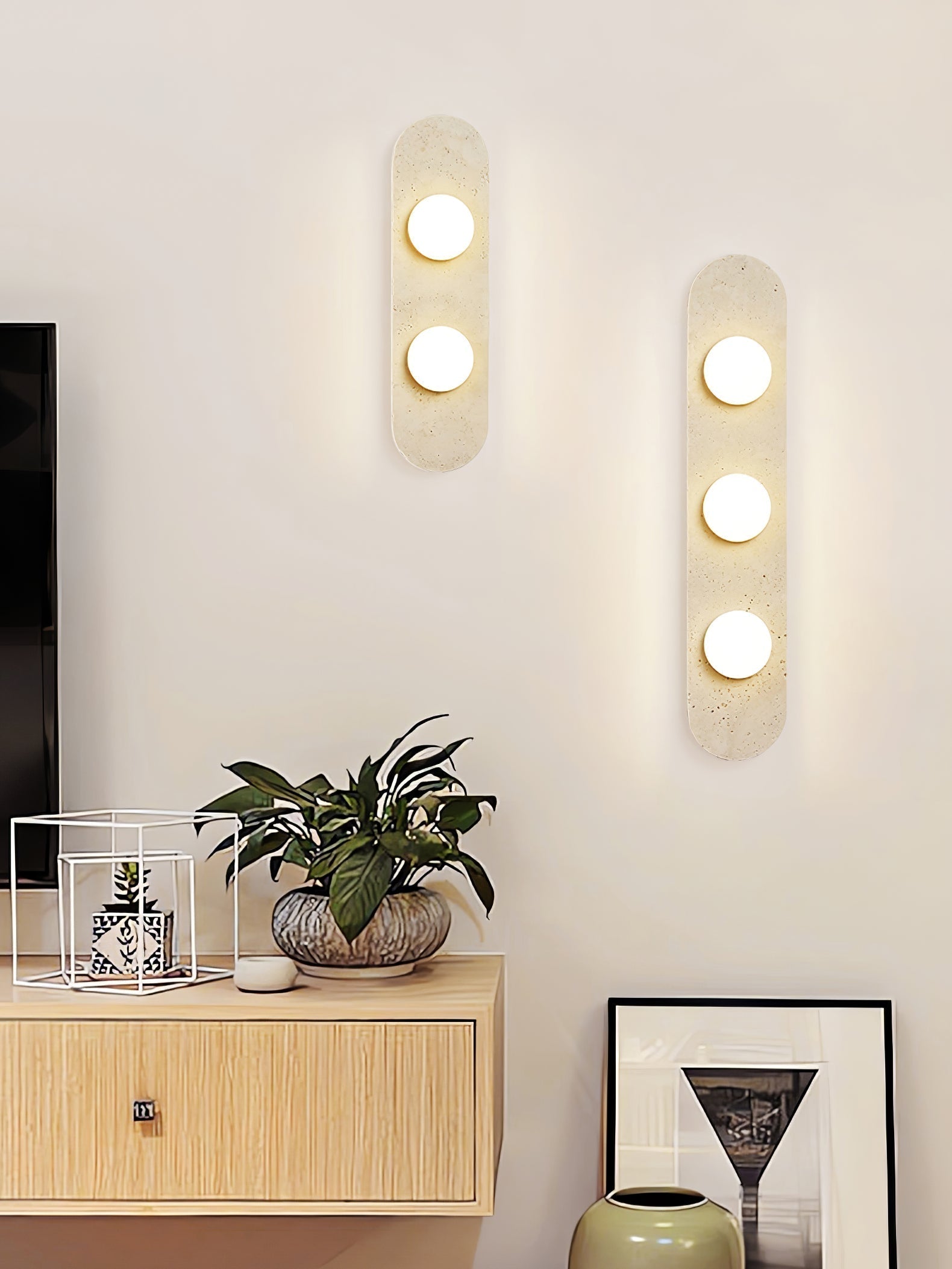Zasoliel Applique Murale Minimaliste en Travertin - Neutralighting