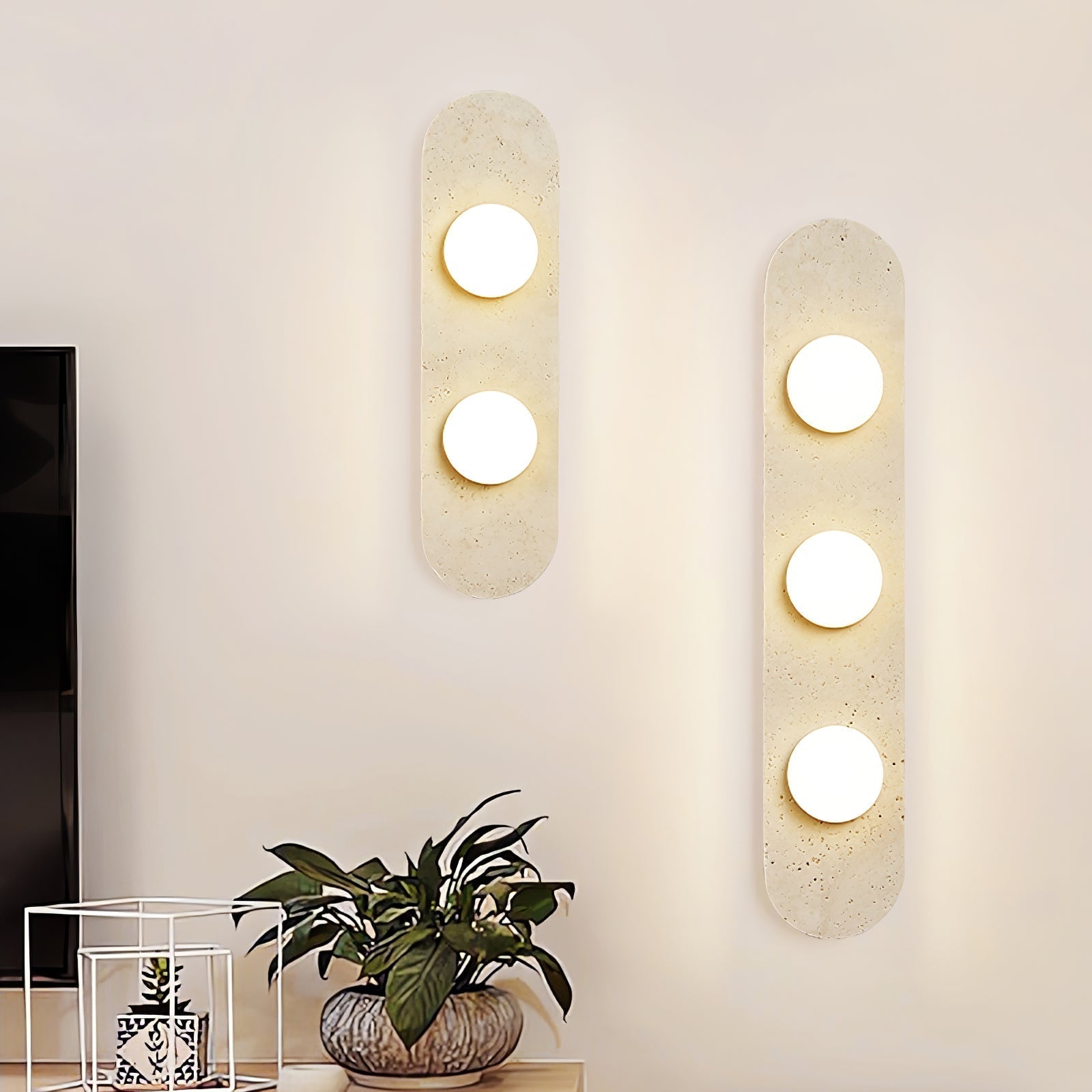 Zasoliel Applique Murale Minimaliste en Travertin - Neutralighting