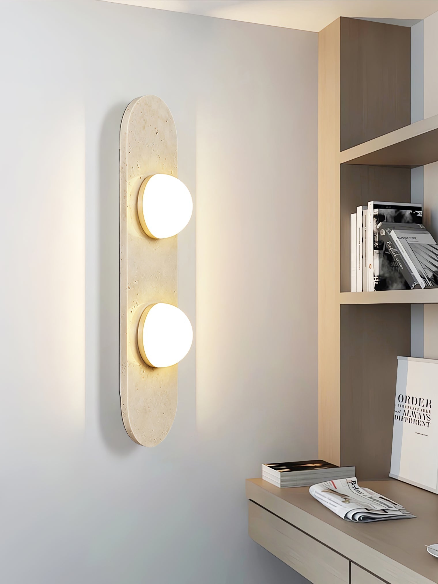 Zasoliel Applique Murale Minimaliste en Travertin - Neutralighting