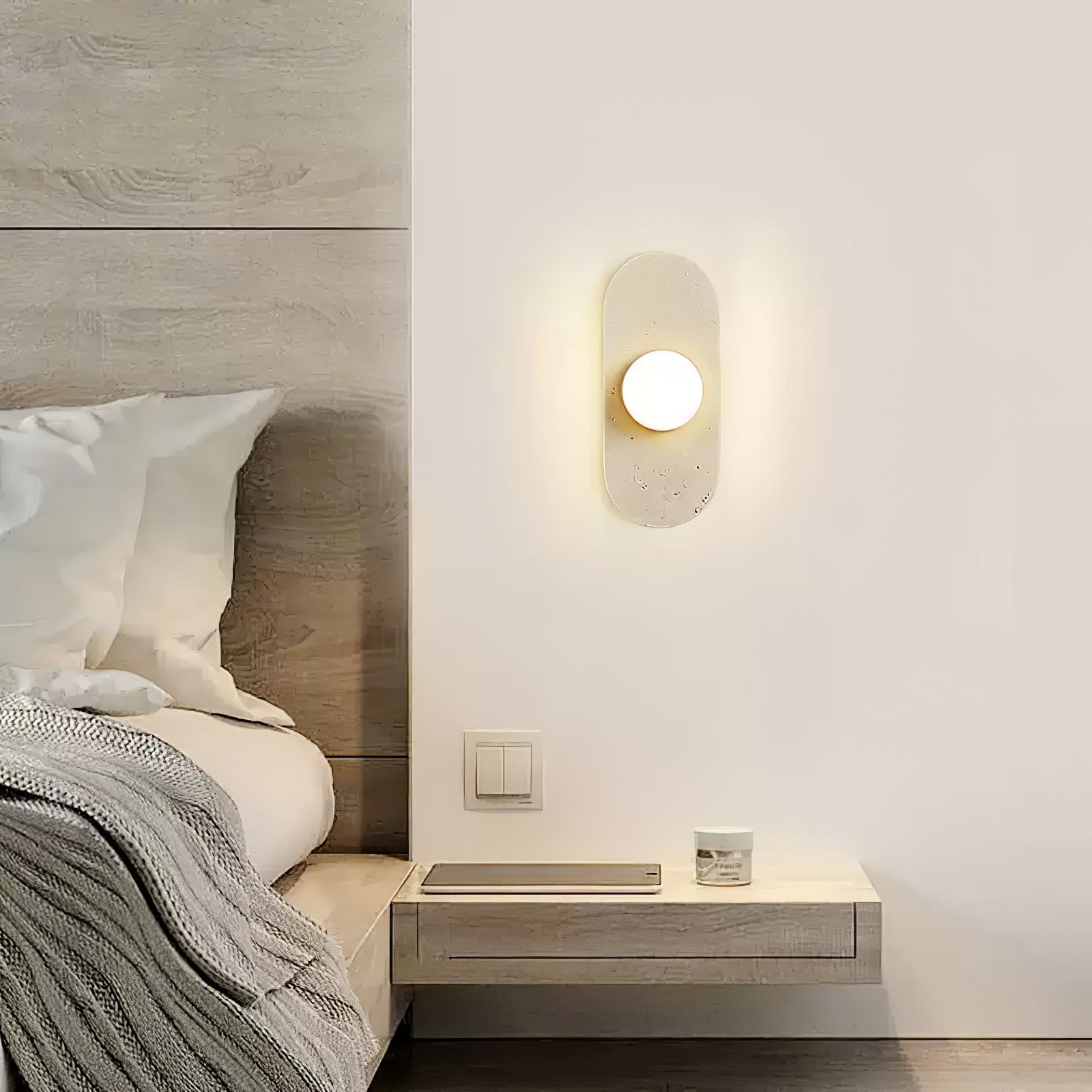 Zasoliel Applique Murale Minimaliste en Travertin - Neutralighting