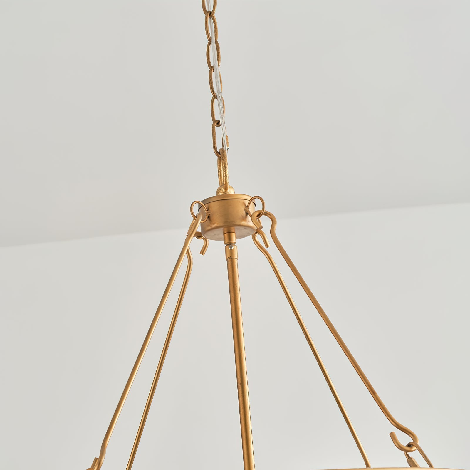 Ivsileth Premium Beaded Wooden Metal Chandelier - Lamp Copper