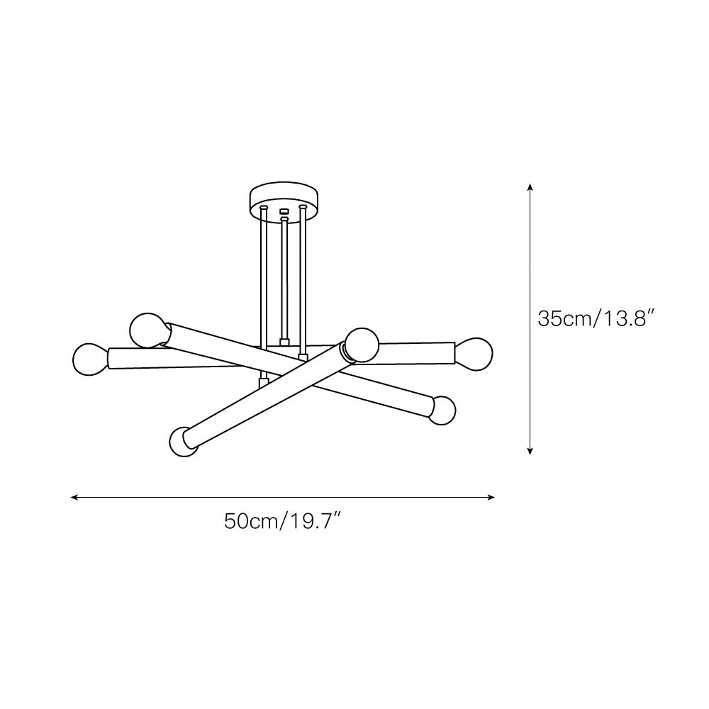 Erliren Modern Minimalist Metal Chandelier - Lamp Copper
