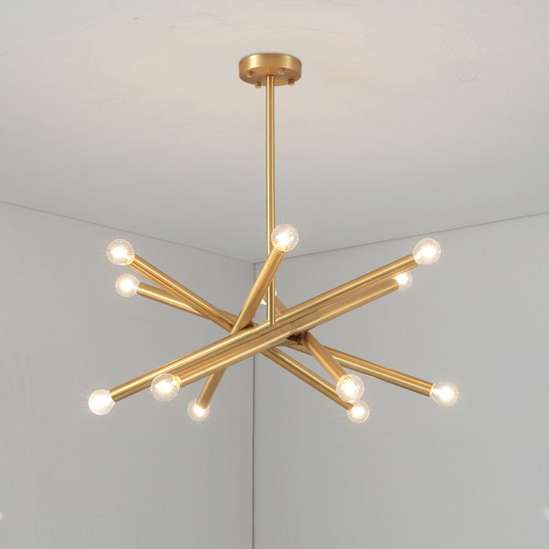 Erliren Modern Minimalist Metal Chandelier - Lamp Copper