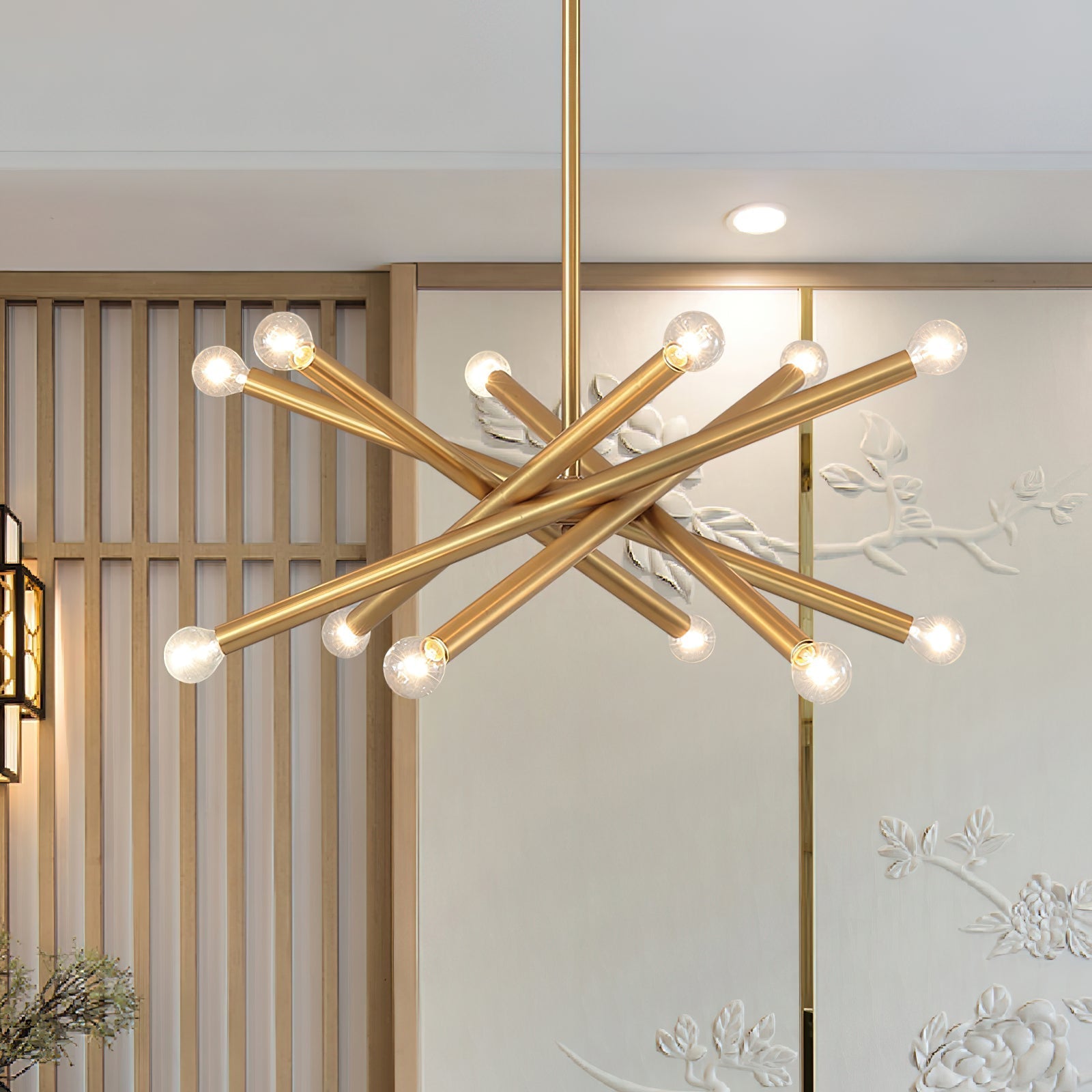 Erliren Modern Minimalist Metal Chandelier - Lamp Copper
