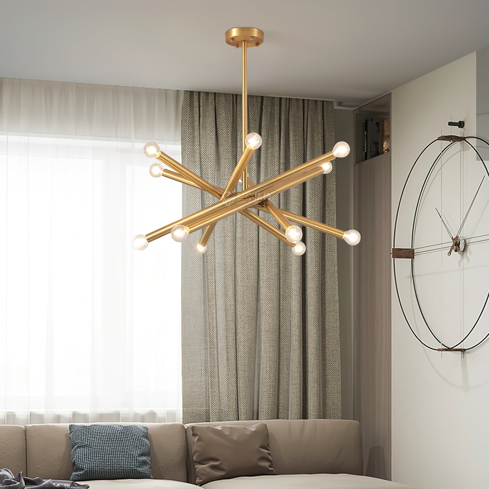 Erliren Modern Minimalist Metal Chandelier - Lamp Copper