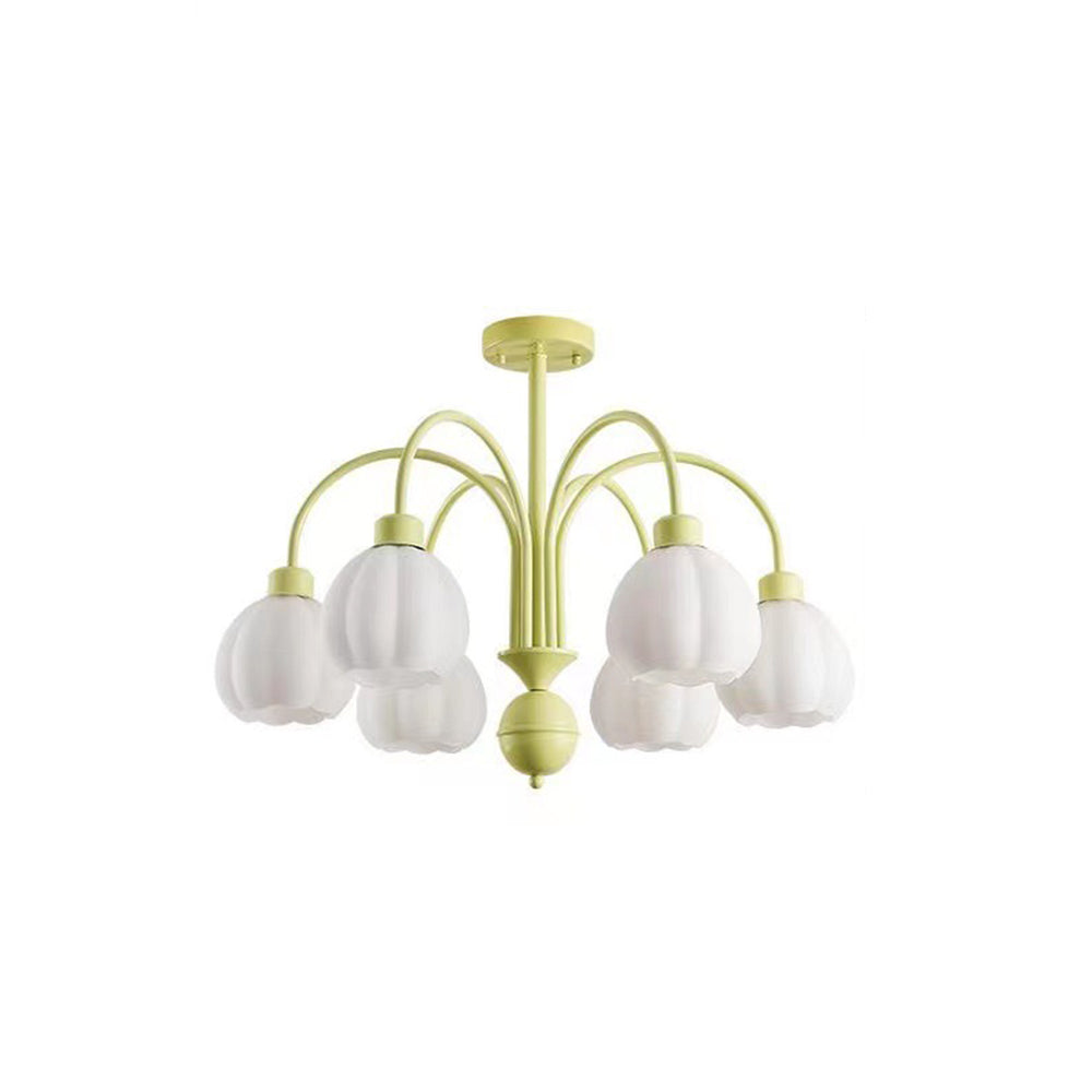 Arisha Suspension Multi Morandi, Métal/Verre, Blanc/Jaune, Couloir/Salon - Neutralighting
