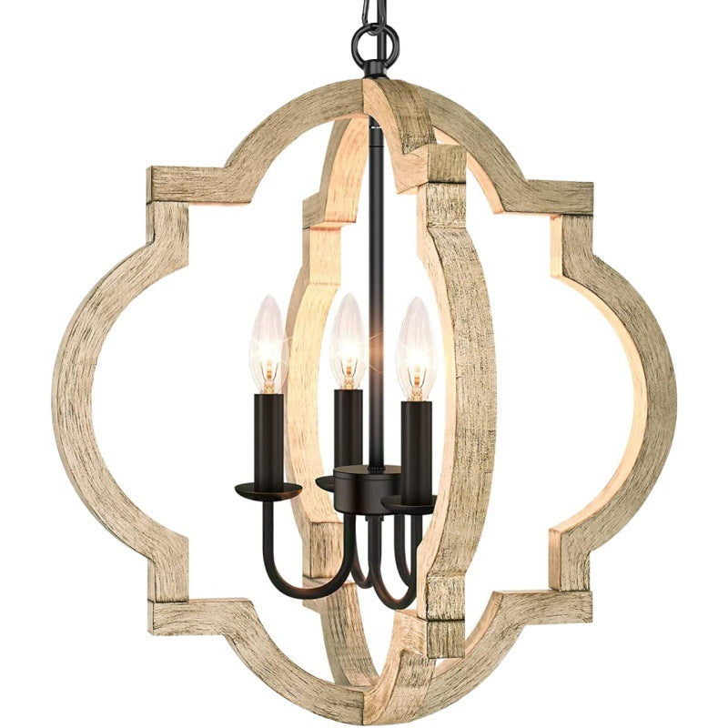 Silva Vintage LED Lustre Métal/Bois Salon/Chambre À Coucher