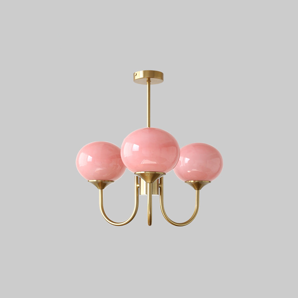 Valentina Lustre Boule Classique, Métal/Verre, Blanc/Rose/Beige, Bureau/Salon - Neutralighting
