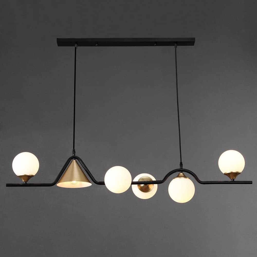 Ray Moderne LED Suspension Noir/Or Verre Salon/Chambre à Coucher - Neutralighting