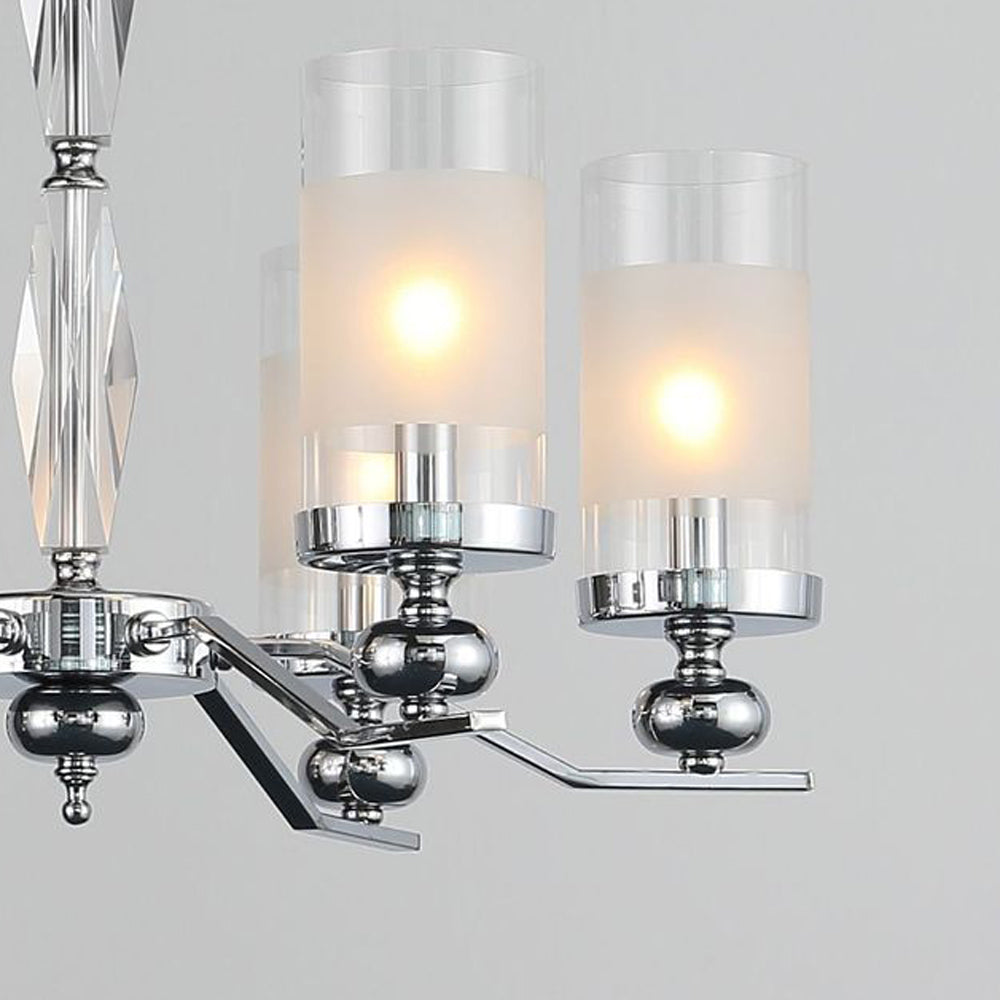 Silva Suspension Cylindre Moderne, Métal/Verre, Chromé, Salon/Salle à Manger - Neutralighting