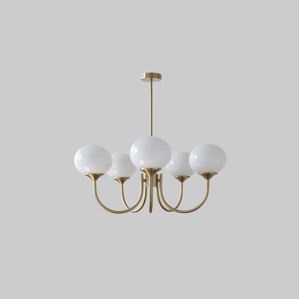 Valentina Lustre Boule Classique, Métal/Verre, Blanc/Rose/Beige, Bureau/Salon - Neutralighting