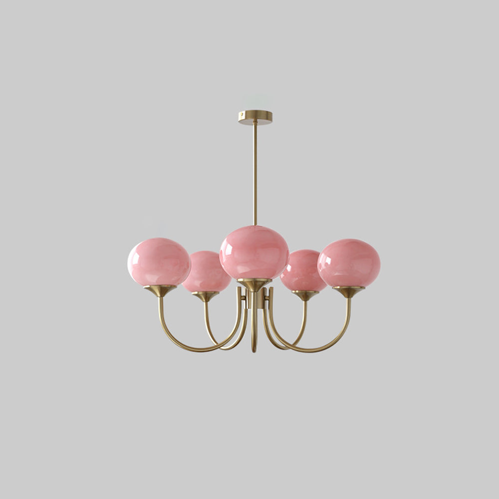 Valentina Lustre Boule Classique, Métal/Verre, Blanc/Rose/Beige, Bureau/Salon - Neutralighting
