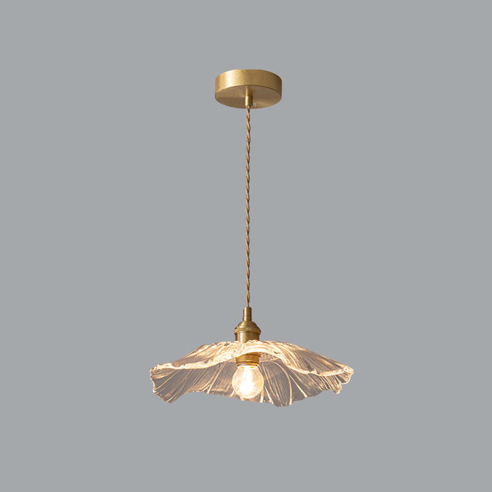 Arisha Suspension Dôme Vintage, Cuivre/Verre, Transparent/Vert, Chambre à Coucher/Salon - Neutralighting