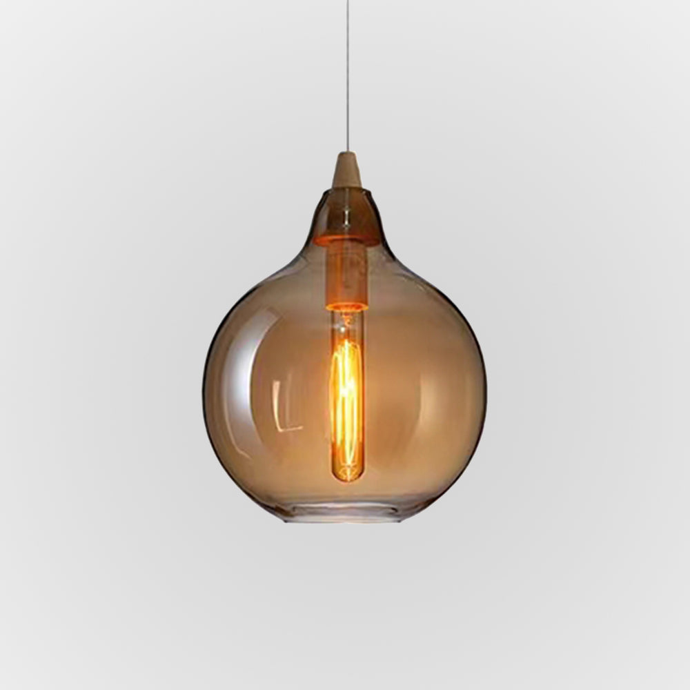 Valentina Luminaires Suspensions Dôme Moderne Métal/Verre Ambre Salon/Chambre à Coucher - Neutralighting