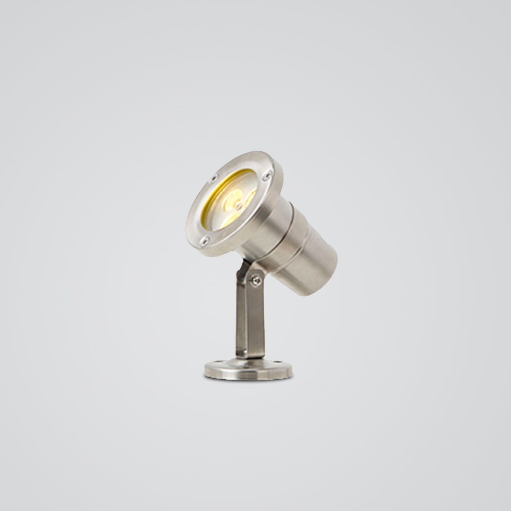 Ray Spot de Bassin Cylindre Moderne, Métal/Verre, Argent, Jardin - Neutralighting