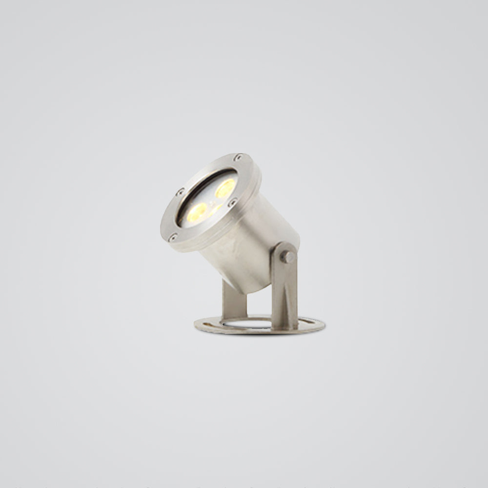 Ray Spot de Bassin Cylindre Moderne, Métal/Verre, Argent, Jardin - Neutralighting