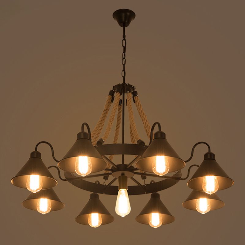 Silva Suspension Dôme Industriel, Métal/Verre, Noir/Blanc, Salon