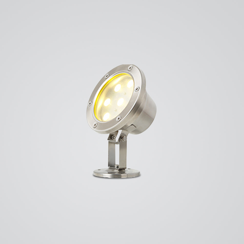 Ray Spot de Bassin Cylindre Moderne, Métal/Verre, Argent, Jardin - Neutralighting
