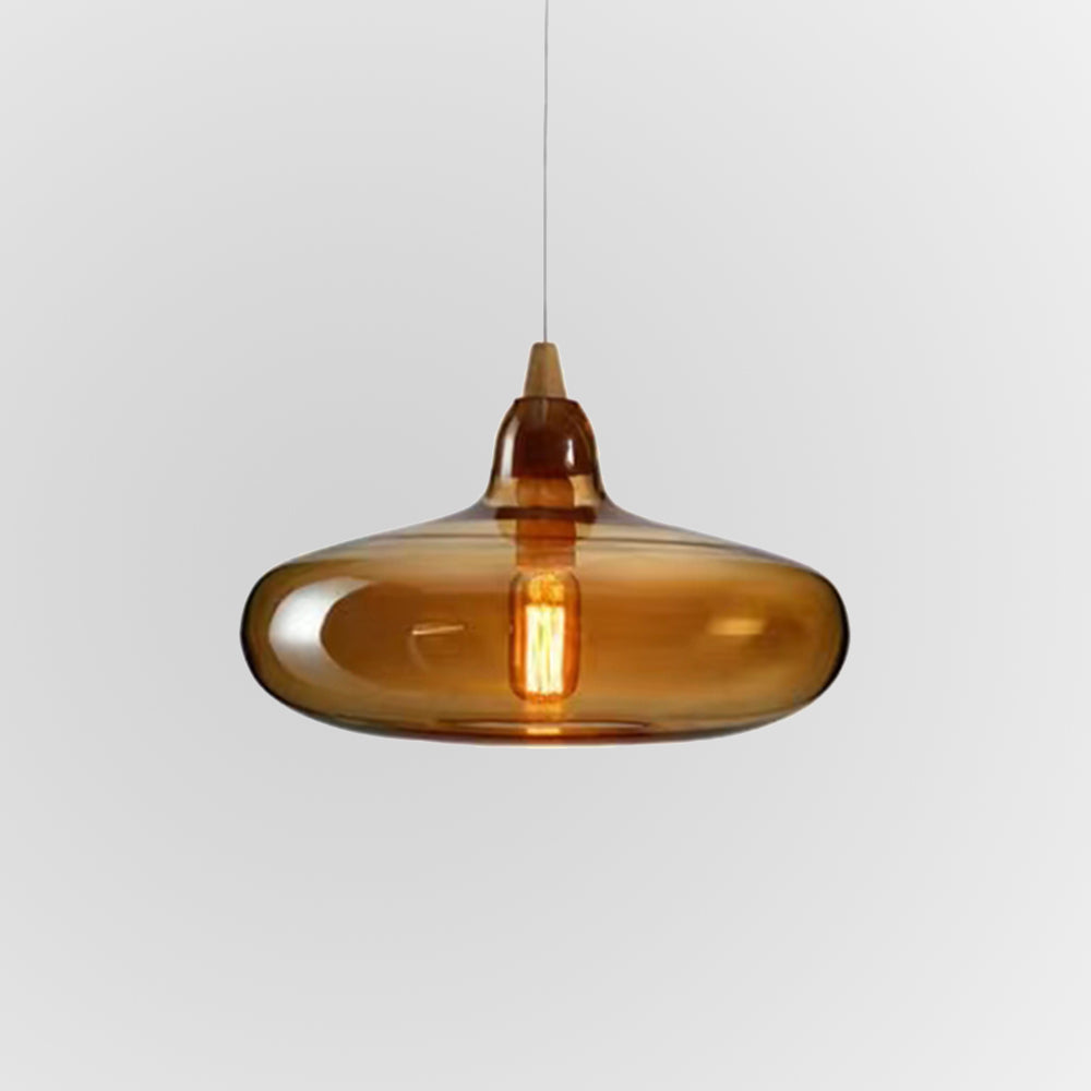 Valentina Luminaires Suspensions Dôme Moderne Métal/Verre Ambre Salon/Chambre à Coucher - Neutralighting
