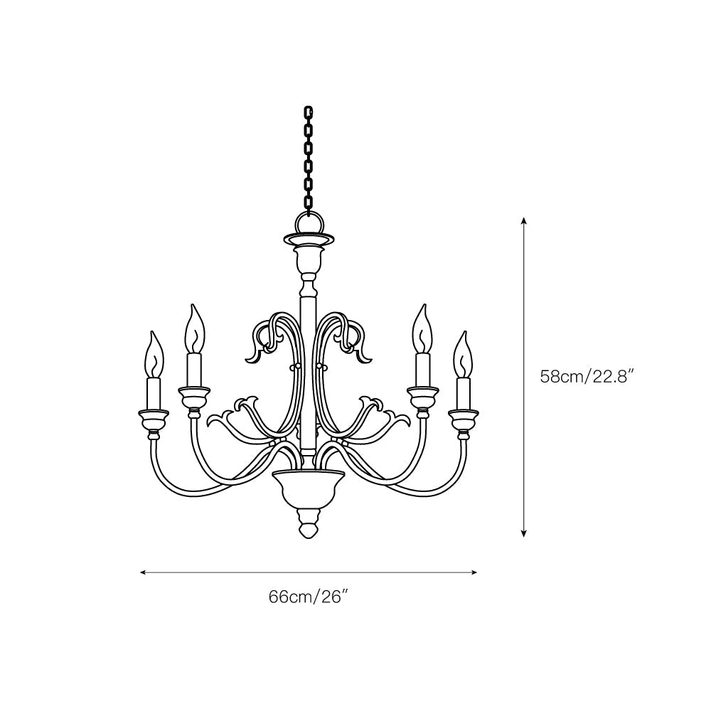 Evareth Vintage Industrial Hand-carved Wood Chandelier - Lamp Copper
