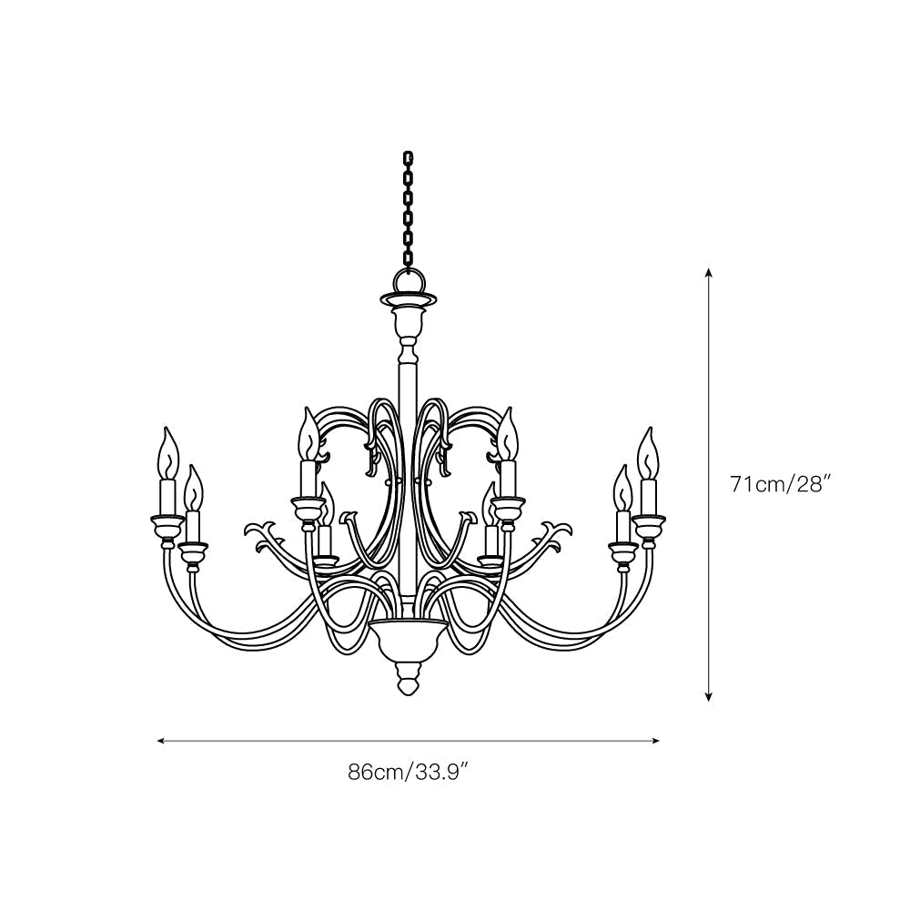 Evareth Vintage Industrial Hand-carved Wood Chandelier - Lamp Copper